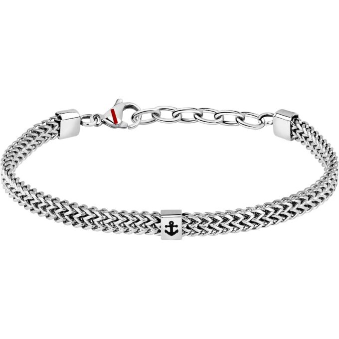 bracelet homme sector marine sagj27 inoxydable avec Émail chaîne argentée 19|3 cm