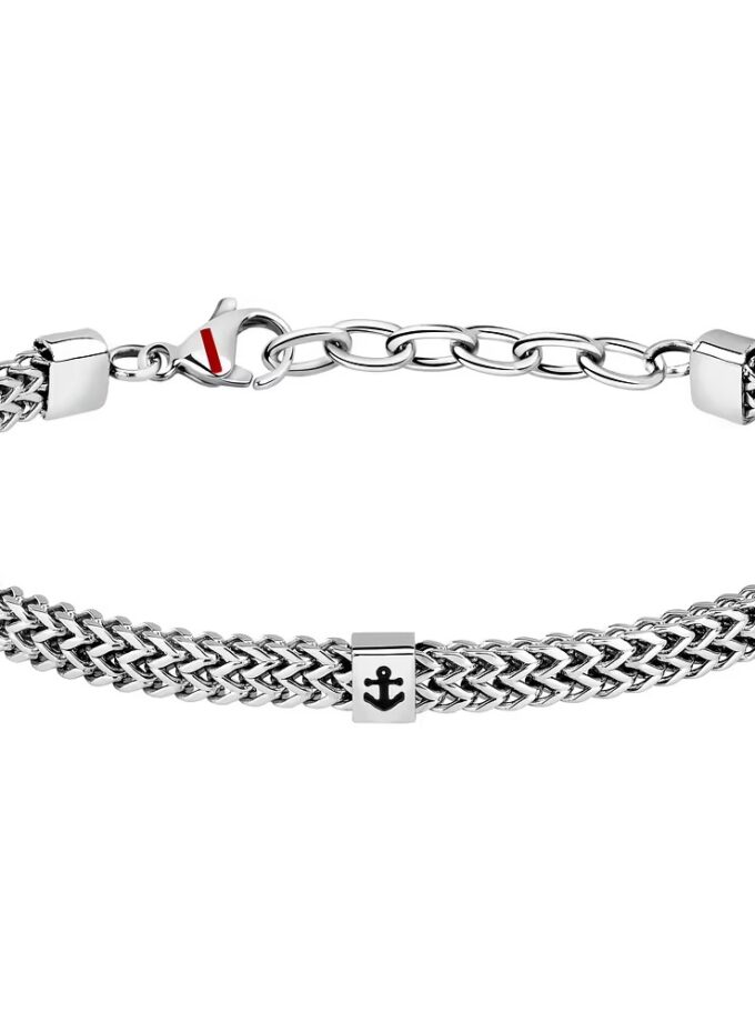 bracelet homme sector marine sagj27 inoxydable avec Émail chaîne argentée 19|3 cm