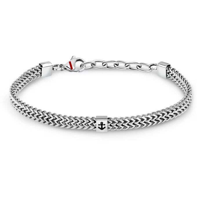 Bracelet Homme Sector Marine SAGJ27 - Inoxydable avec Émail - Chaîne Argentée 19|3 cm