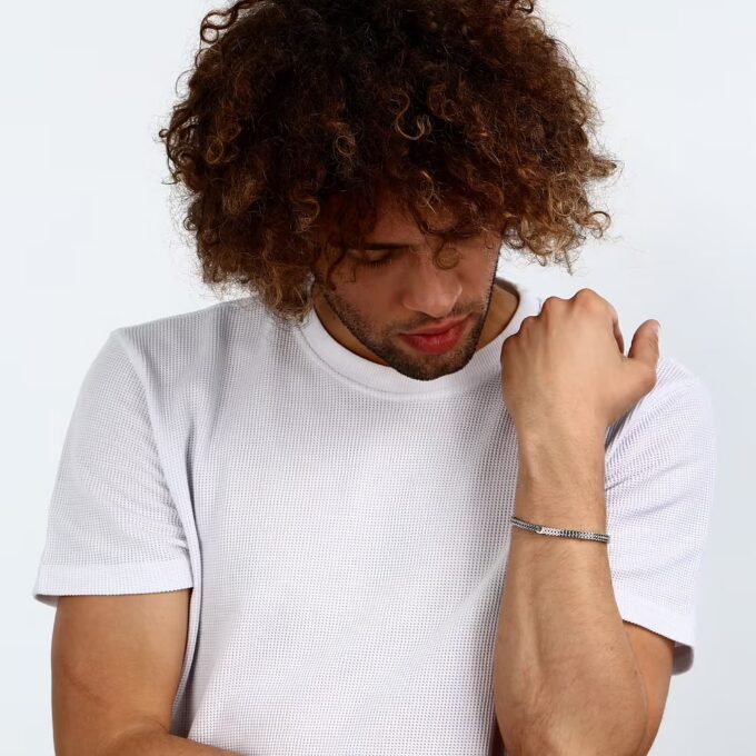 Bracelet Homme Sector Marine SAGJ27 - Inoxydable avec Émail - Chaîne Argentée 19|3 cm