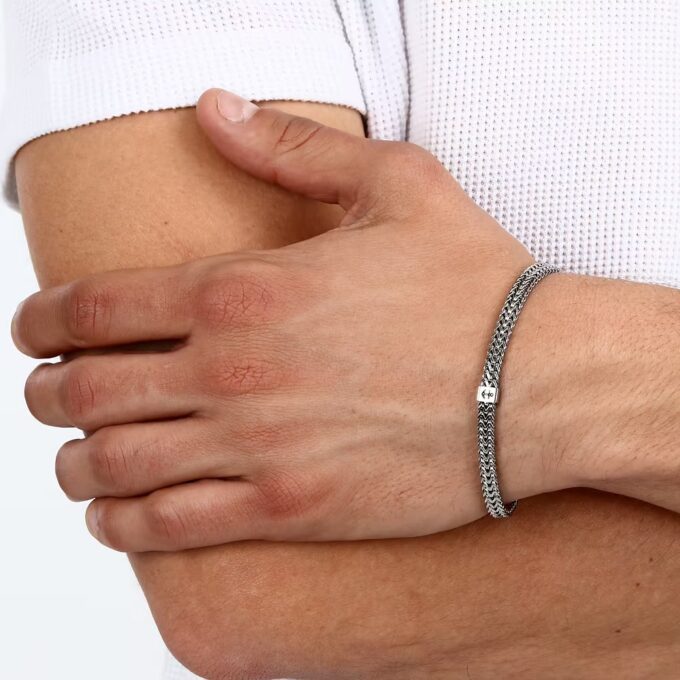 Bracelet Homme Sector Marine SAGJ27 - Inoxydable avec Émail - Chaîne Argentée 19|3 cm