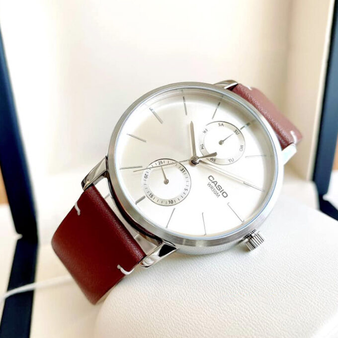 CASIO Montre Homme Multi-Cadrans - MTP-B310L-9AVDF - Bracelet Cuir - Marron