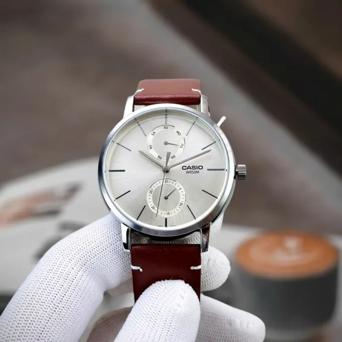 CASIO Montre Homme Multi-Cadrans - MTP-B310L-9AVDF - Bracelet Cuir - Marron