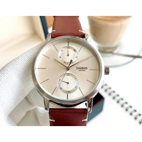 casio montre homme multi cadrans mtp b310l 9avdf bracelet cuir marron