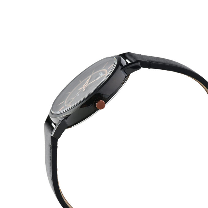 Montre Homme - Casio - Classique, Cadran Noir, Date, Résistante à l’Eau 50m - Acier Inoxydable - Bracelet Cuir Noir - MTP-B120BL-1AVDF