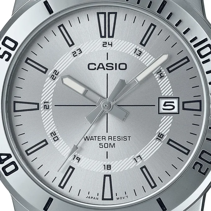 Casio MTP-VD01L-7CVUDF - Montre Élégante pour Homme avec Bracelet en Cuir Noir