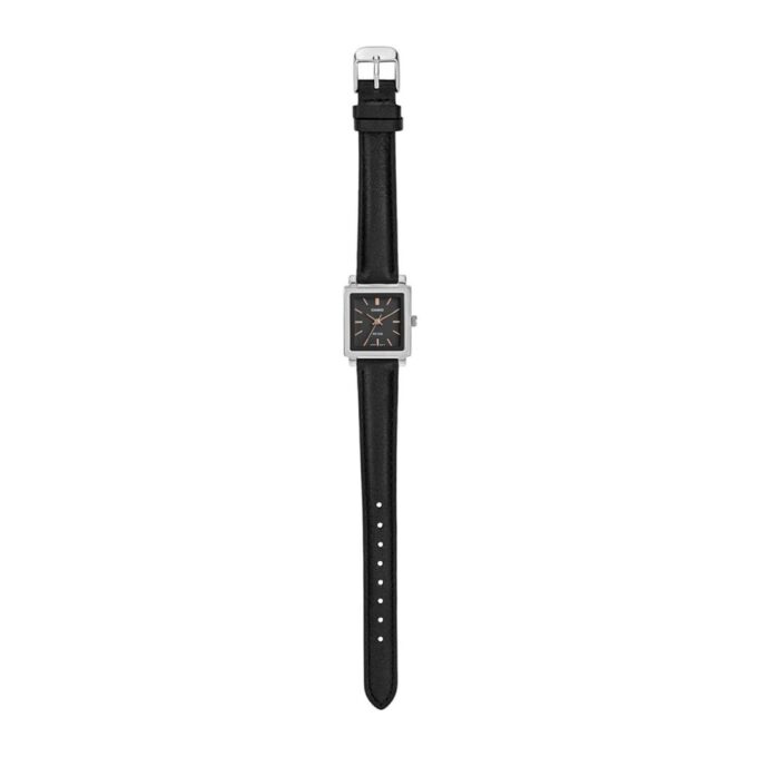 Montre Élégante Casio LTP-E176L-1AVDF - Femme - Analogique, Résistance à lEau 30m, Affichage Date, Précision ±20s/mois - Acier Inoxydable/Bracelet Cuir - Noir - LTP-E176L-1AVDF