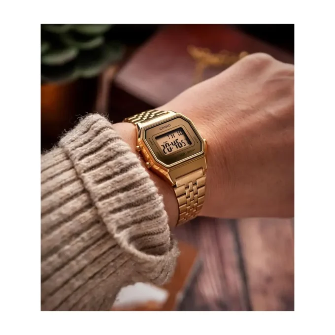 aiwatch_LA680WGA-9BDF - Montre Casio LA680WGA-9BDF - Design Chic avec Éclairage LED et Résistance à l'Eau - Chronomètre et Alarme Quotidienne