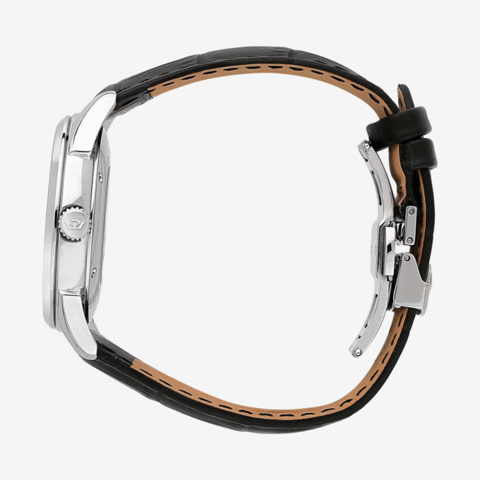 Montre Homme Philip Watch Roma R8221217006 - Automatique, Acier 41 mm, Verre Saphir, Cuir Noir, Étanche 5 ATM. - Verre Saphir