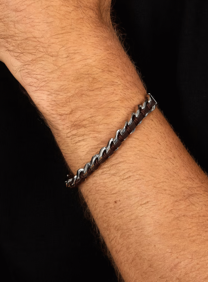 Bijou Élégant pour Hommes - Bracelet Argent avec Fermeture Cachée de Sector - szv123