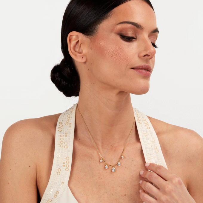 Collier Bijoux Femme - Morellato - Élégant, Moderne, Hypoallergénique, Réglable - Acier Inoxydable - Doré - Réf. SAIW207