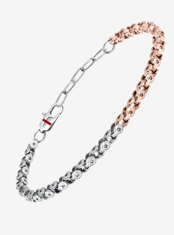 Bracelet Homme SECTOR SZS94 – Bijoux tendance, Acier inoxydable, Fermoir sécurisé, Style moderne – Argenté – Référence SZS94