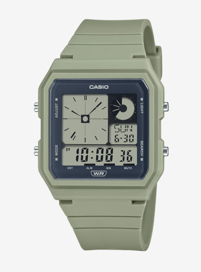 Casio LF-20W-3ADF - Montre Écologique avec Bandes en Résine Bio et Fonctionnalités Pratiques - Éclairage LED et Alarme