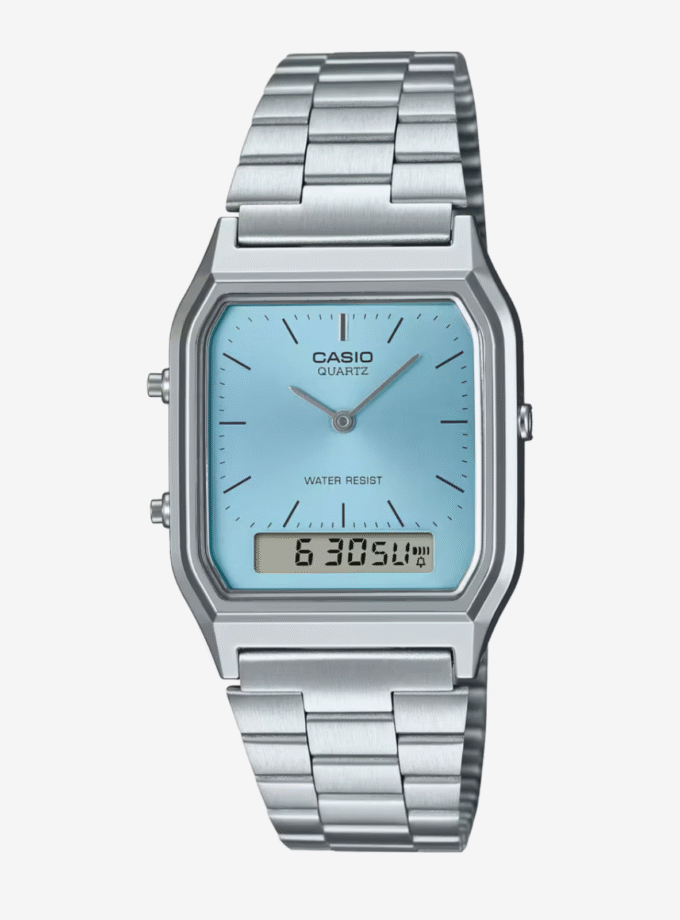 Montre Casio AQ-230A-2A1MQYDF - Design Pratique avec Chronomètre et Alarme Quotidienne - Verre Saphir