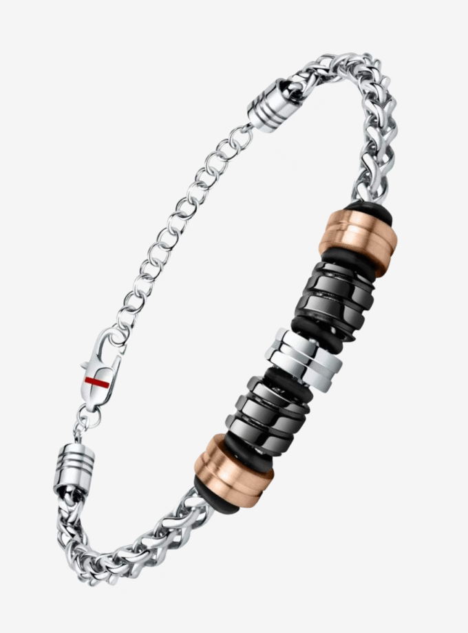 Bracelet SECTOR - Bijoux Homme/Femme - Acier Inoxydable, Design Moderne, Résistant à l’Eau, Fermoir Sécurisé - Métal Argenté - SAFR16