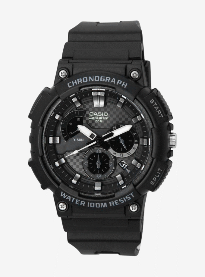 Casio MCW-200H-1AVDF - Montre Multifonctionnelle avec Résistance à l'Eau de 200 mètres - Verre Saphir