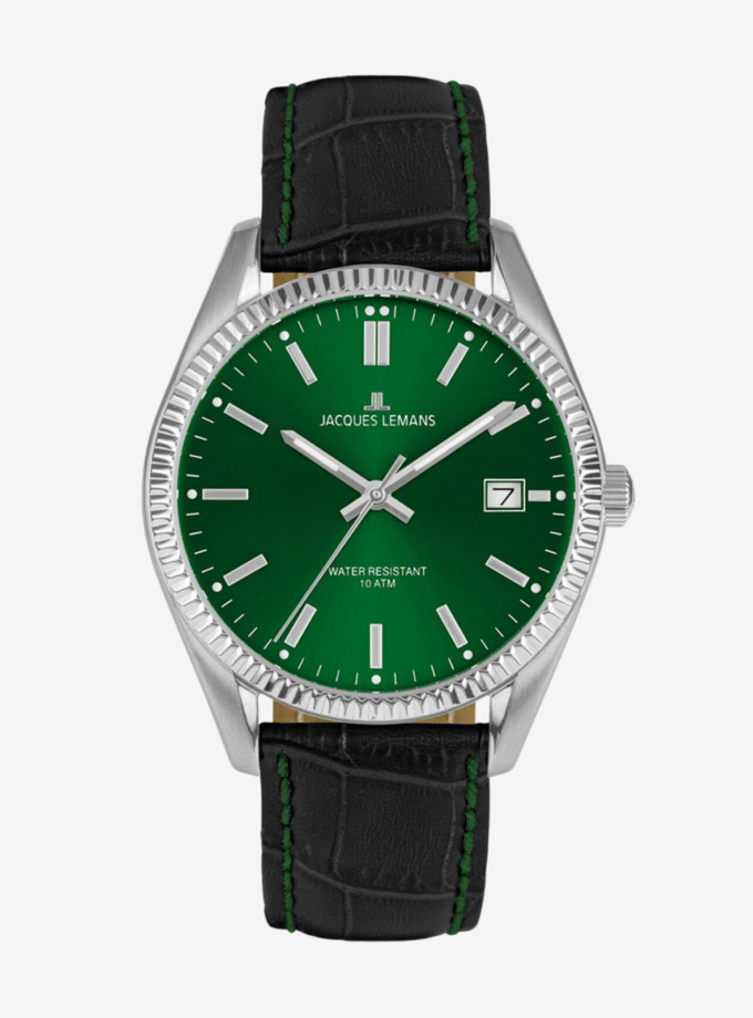 Montre Jacques Lemans 50-3T - Collection Anniversaire avec Boîtier en Acier Inoxydable - Bracelet en Cuir