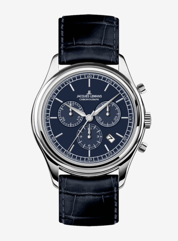 Jacques Lemans Genève 1-2188C - Montre Quartz avec Chronographe et Résistance à l'Eau de 10 ATM - Verre Saphir