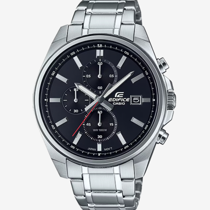 Casio EFR-610D-1AVUDF - Montre en Acier Inoxydable Résistante à l'Eau - Élégance Sportive avec Chronographe