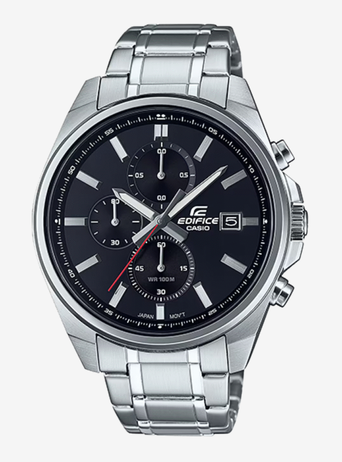 Casio EFR-610D-1AVUDF - Montre en Acier Inoxydable Résistante à l'Eau - Élégance Sportive avec Chronographe