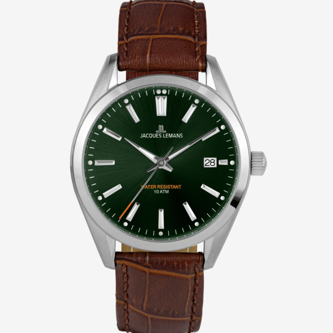 Montre Classique Jacques Lemans - Design Raffiné avec Verre Minéral et Boucle Ardillon - Cadran Vert - 1-1859D