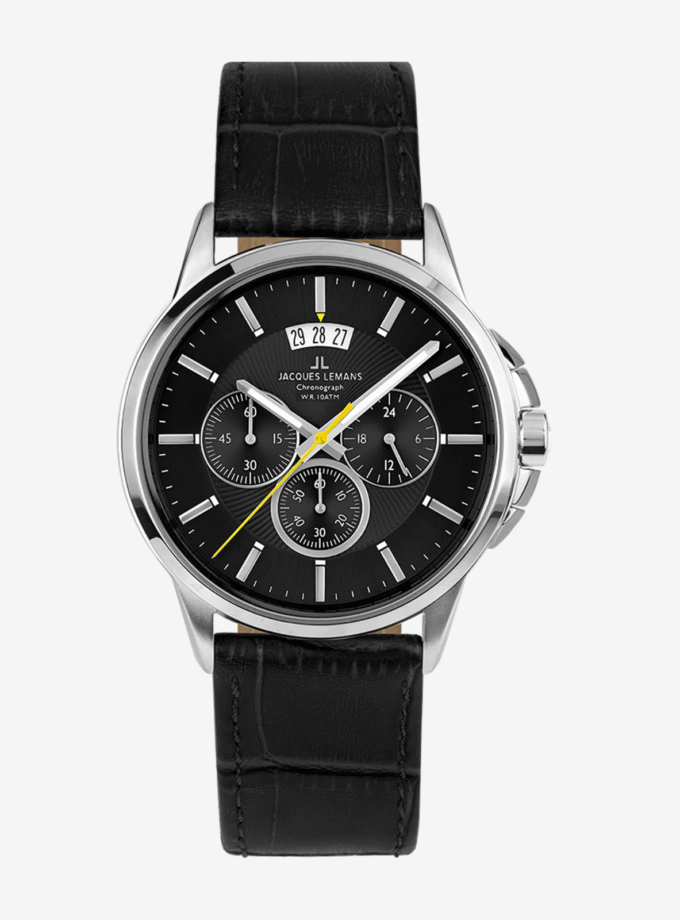 Montre Homme Jacques Lemans 1-1542A - Élégance en Acier Inoxydable avec Chronographe Multicolore