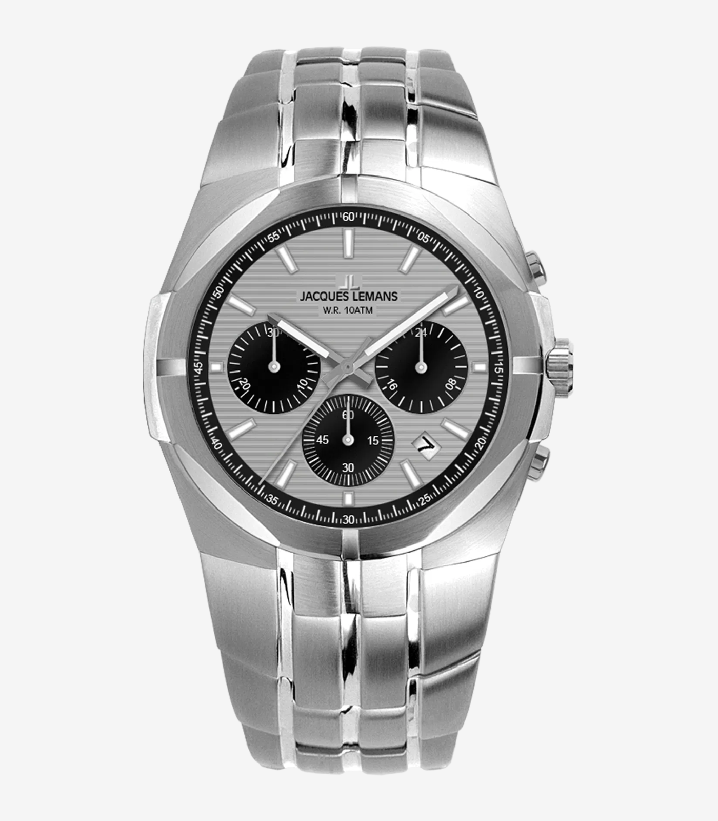 Montre Jacques Lemans 1-2181F - Élégante Montre de Sport pour Hommes avec Chronographe et Étanchéité 10 ATM - Verre Saphir