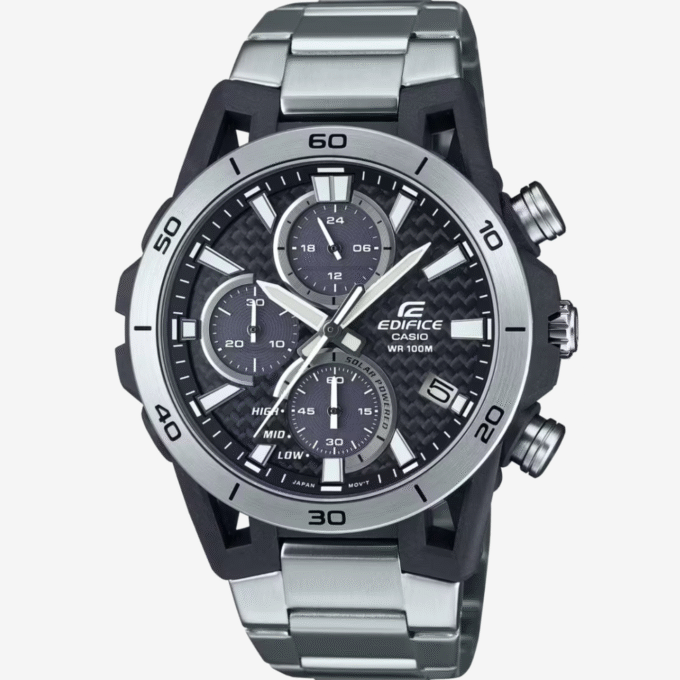 Montre Casio Edifice EQS-960D-1AVUDF - Montre Solaire Sportive pour Hommes avec Chronographe et Résistance à l'Eau de 100 Mètres