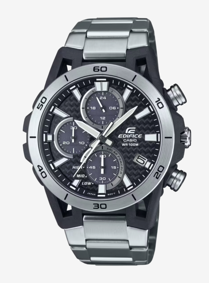Montre Casio Edifice EQS-960D-1AVUDF - Montre Solaire Sportive pour Hommes avec Chronographe et Résistance à l'Eau de 100 Mètres