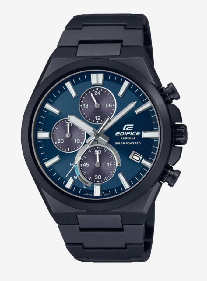 Montre Chronographe Casio Edifice Eqs-950Dc-2Avdf Pour Homme En Acier Inoxydable À Énergie Solaire