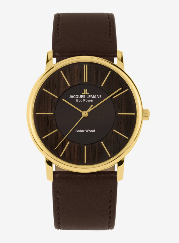 Montre Jacques Lemans 1-2105B - Montre Sportive Élégante pour Hommes avec Cadran Marron et Bracelet en Simili Cuir