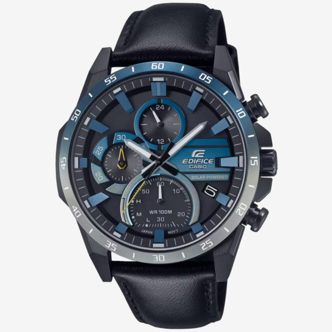 Montre Chronographe Casio Edifice Eqs-940Nl-1Avudf Pour Homme Avec Bracelet En Cuir - Verre Saphir