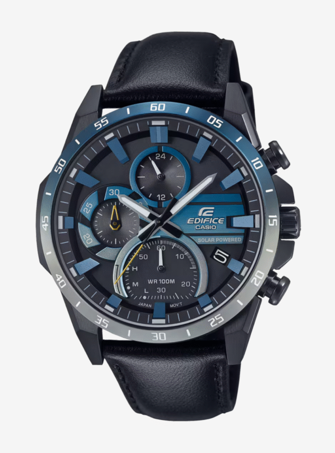 Montre Chronographe Casio Edifice Eqs-940Nl-1Avudf Pour Homme Avec Bracelet En Cuir - Verre Saphir