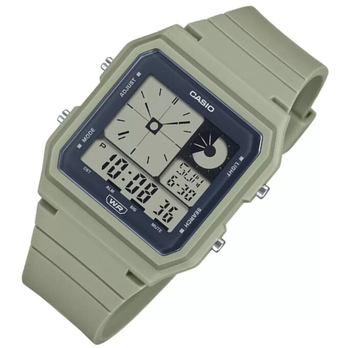 Casio LF-20W-3ADF - Montre Écologique avec Bandes en Résine Bio et Fonctionnalités Pratiques - Éclairage LED et Alarme