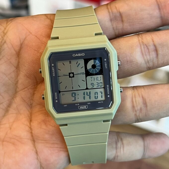 Casio LF-20W-3ADF - Montre Écologique avec Bandes en Résine Bio et Fonctionnalités Pratiques - Éclairage LED et Alarme