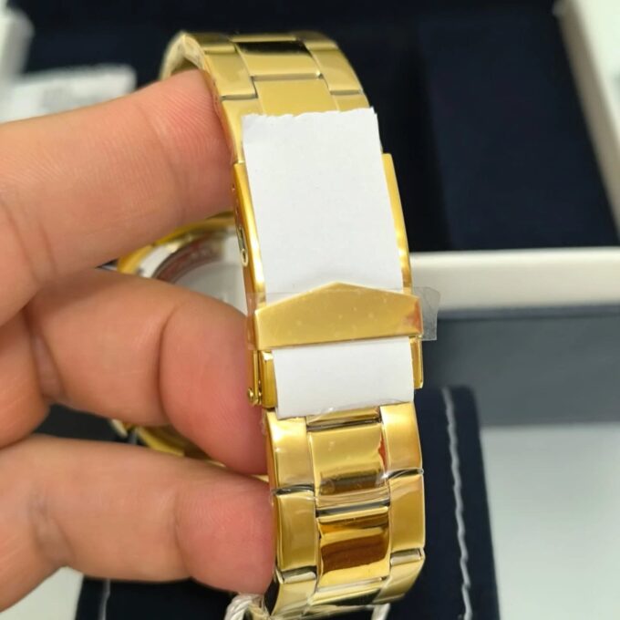 Montre Maserati Competizion R8853100026 - Montre Analogique Sportive pour Hommes avec Cadran Bleu et Bracelet Métallique Jaune