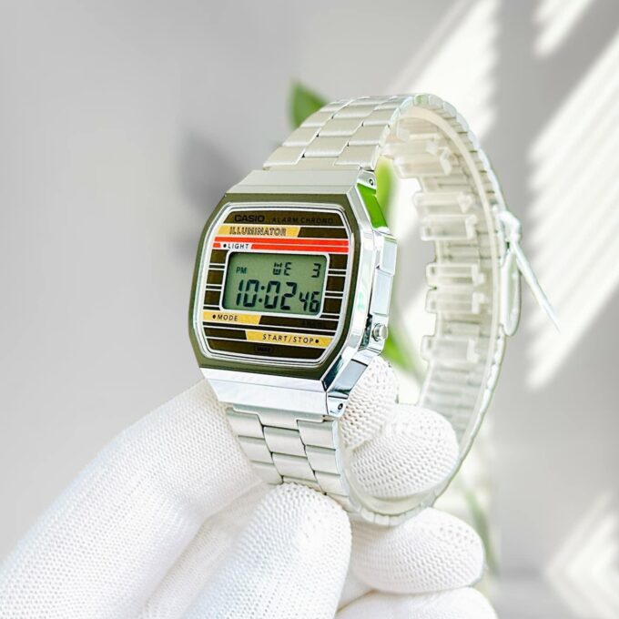 Montre Classique Homme Casio A168WEHA-9ADF - Digital, Acier Inoxydable, Bracelet Argenté, Affichage LED, Étanche, Référence A168WEHA-9ADF