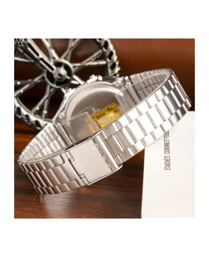 montre classique homme casio a168wa 5aydf bracelet acier inoxydable, affichage digital, rétroéclairage led, Étanche argent référence a168wa 5aydf