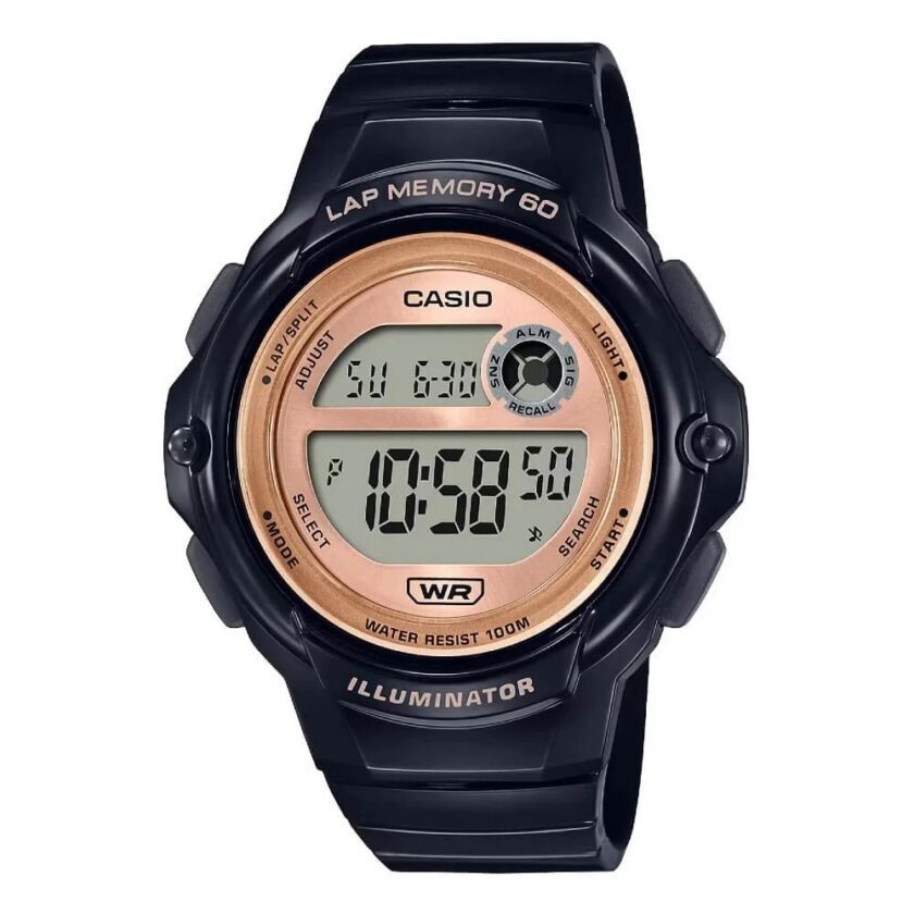 montre classique homme casio lws 1200h 1avdf quartz, Étanche, chronomètre, alarme résine noire