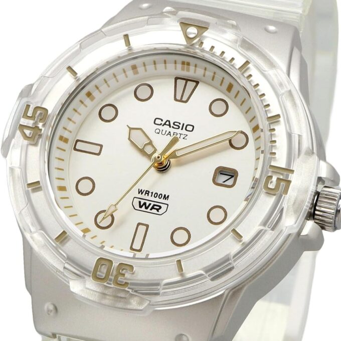 montre classique femme casio lrw 200hs 7evdf Étanche 100m, quartz, résine, blanche boutique aïwatch