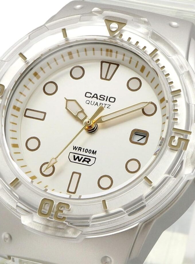 montre classique femme casio lrw 200hs 7evdf Étanche 100m, quartz, résine, blanche boutique aïwatch