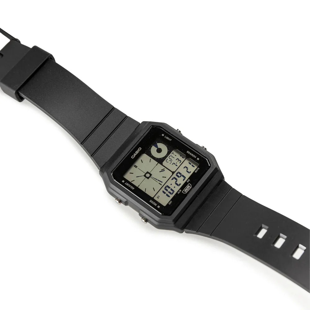 montre classique lf 20w 1adf homme design Élégant, résistante à leau, bracelet silicone argenté