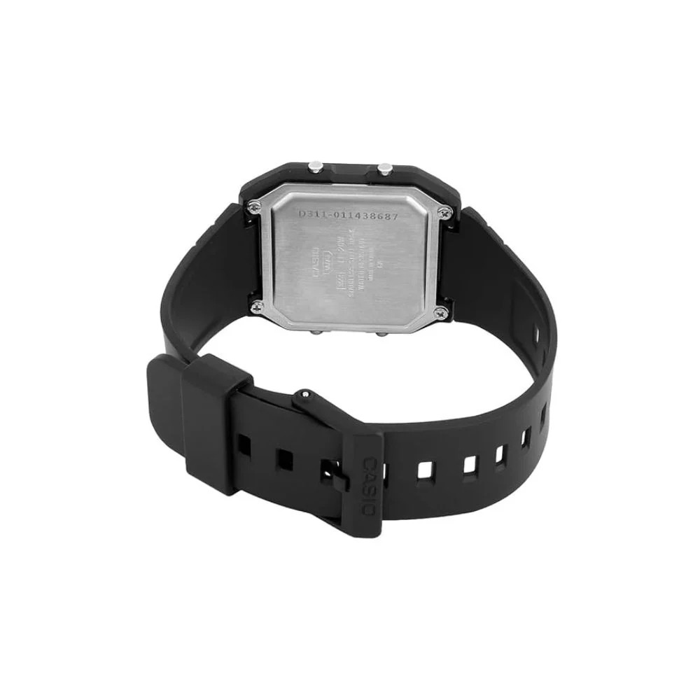 montre classique lf 20w 1adf homme design Élégant, résistante à leau, bracelet silicone argenté