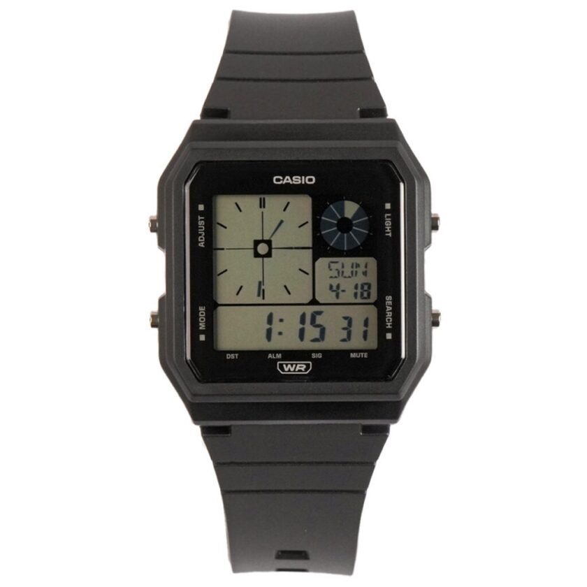 montre classique lf 20w 1adf homme design Élégant, résistante à leau, bracelet silicone argenté