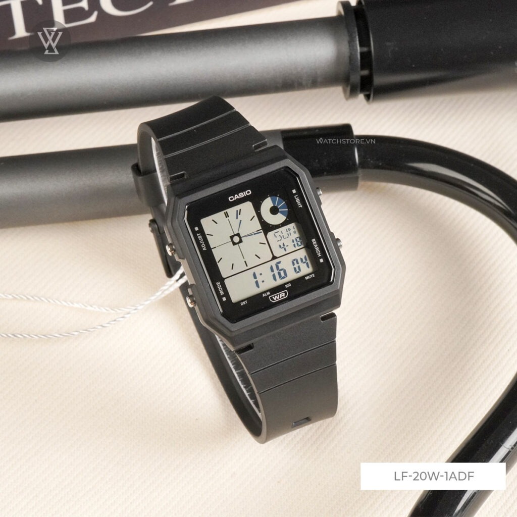 montre classique lf 20w 1adf homme design Élégant, résistante à leau, bracelet silicone argenté