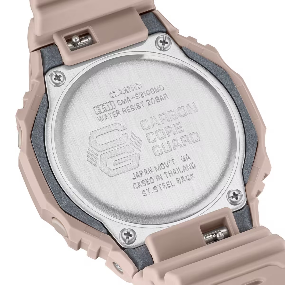 montre analogique digitale g shock femme résistante aux chocs, Étanche 20 atm, design octogonal, Éclairage led résine renforcée carbone rose doré gma s2100md 4adr