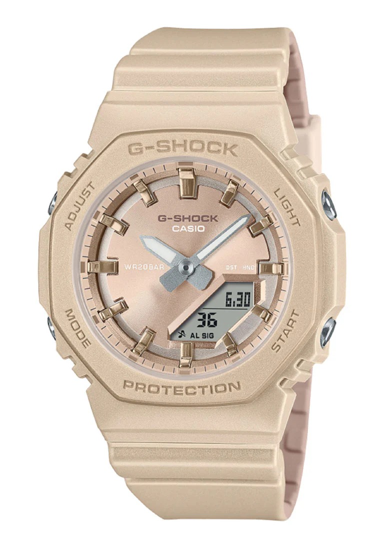 montre classique casio g shock gma p2100st 9adr unisexe résistante, Élégante, polyvalente, durable acier inoxydable dorée