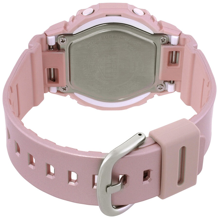 montre classique casio g shock femme résistante aux chocs, Étanche 200m, double led, design rose nacré résine biosourcée gma p2100st 4adr