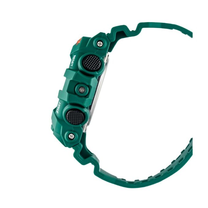 Montre Sport Homme - Casio G-Shock - Analogique et Digitale - Résistante aux Chocs, Étanche 200m, Chronomètre, Rétroéclairage - Résine - Vert - GA-700SC-3ADR