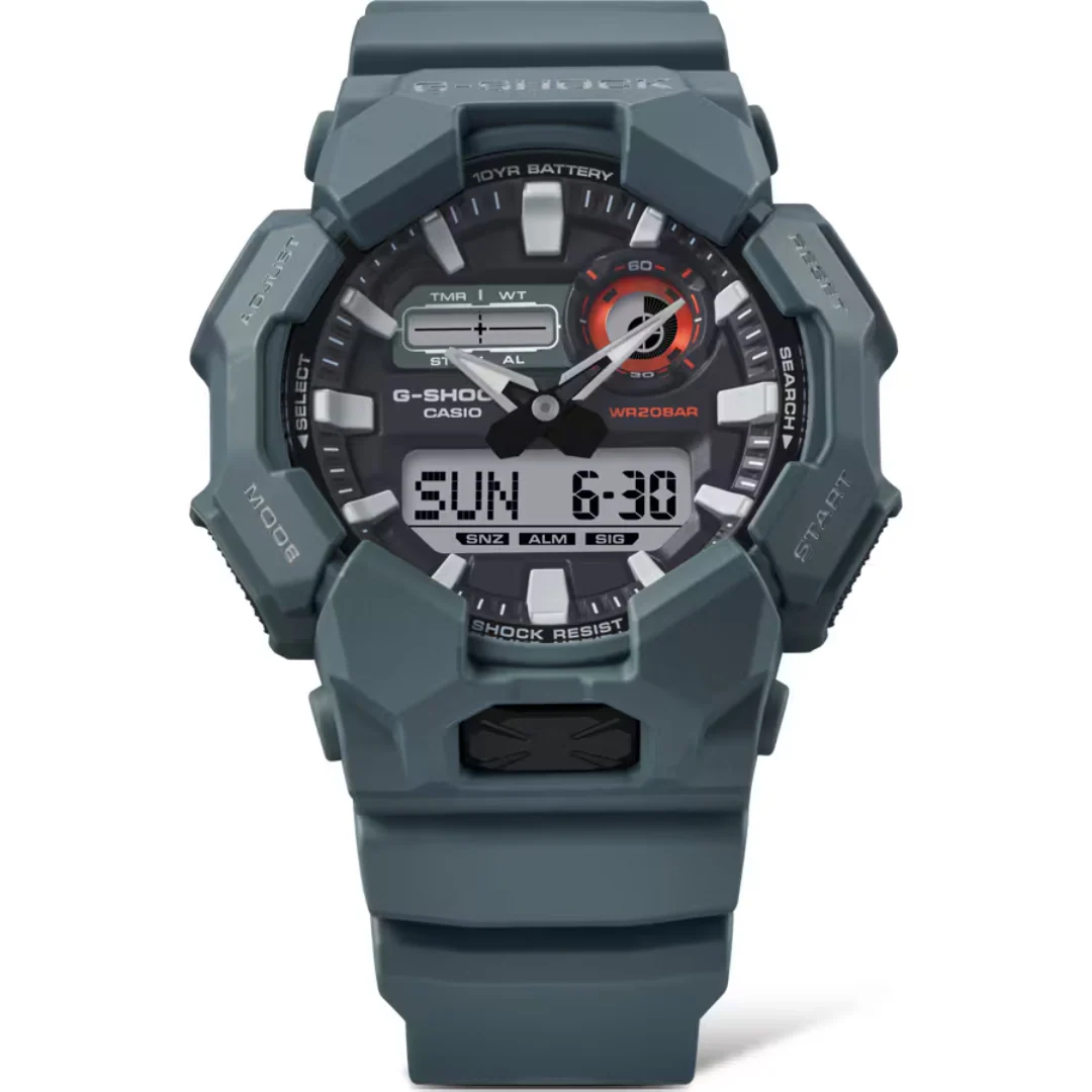 montre analogique digitale g shock homme résistante aux chocs, Étanche 200m, batterie 10 ans, Éco responsable résine bio bleu ga 010 2adr